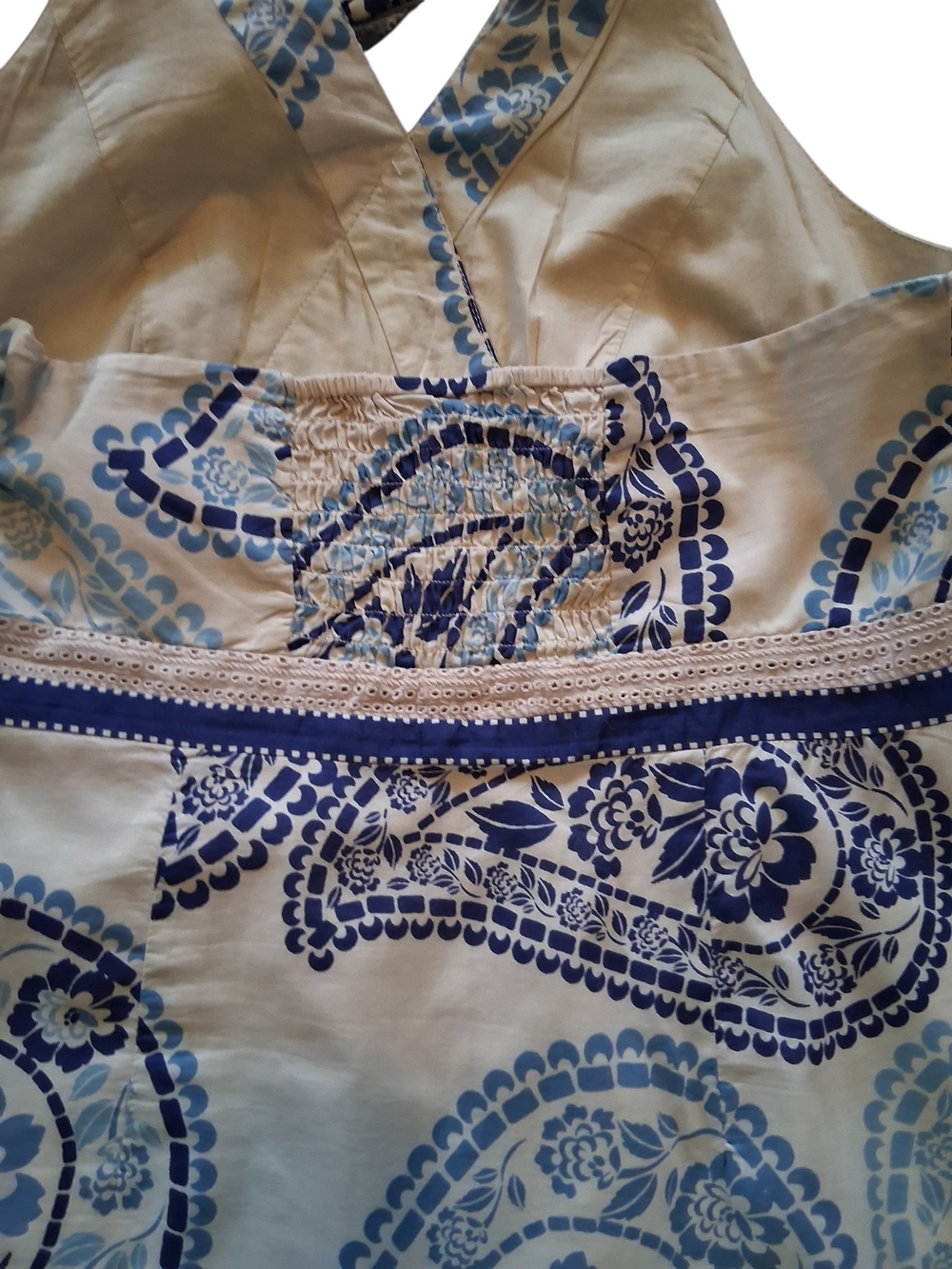 Style & Co. Blue and White Halter Midi Dress - Picture 7 of 9